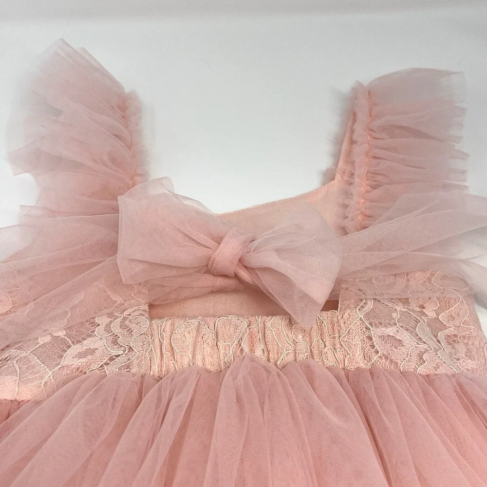 Child's Lace Tulle Tutu Dress 2T 3T Flower Girl Pageant Dress Ball Formal Gown